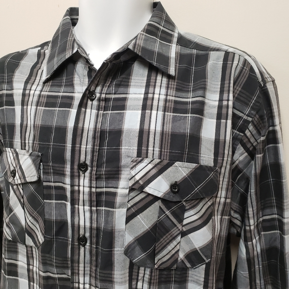 Beverly Hills Polo Club Mens Plaid Button Shirt Size XL - Picture 3 of 6